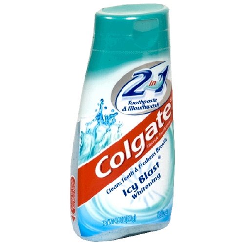 Colgate 2 in 1 Toothpaste & Mouthwash, Whitening Icy Blast - 4. 6 oz Pack of 2