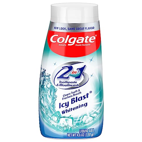 Colgate 2-in-1 Whitening Toothpaste Gel and Mouthwash, ICY Blast - 4.6 Ounce