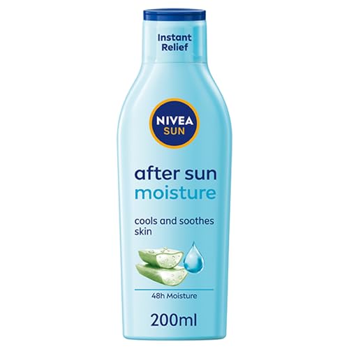 NIVEA SUN After Sun Moisturising Soothing Lotion (200ml), Cooling NIVEA After Sun, Naturally Soothing Lotion with 24 Hour Effectiveness, Aftersun Aloe Vera