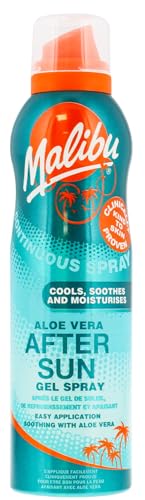 Malibu Sun Aloe Vera Gel Spray, Soothing After Sun Continuous Spray, Cooling After sun Gel for Sun-Exposed Skin, 175ml