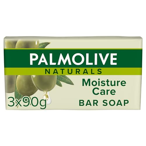 Palmolive Naturals Moisture Care with Olive 3 x 90g Bar Soap - Moisturising Hand - Biodegradable Formula