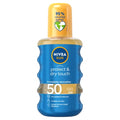 NIVEA SUN Protect & Dry Touch Invisible Sun Spray SPF 50 (200 ml), Water-Resistant Sun Oil, Immediate Protection against UVA & UVB Rays, Transparent/No White Marks