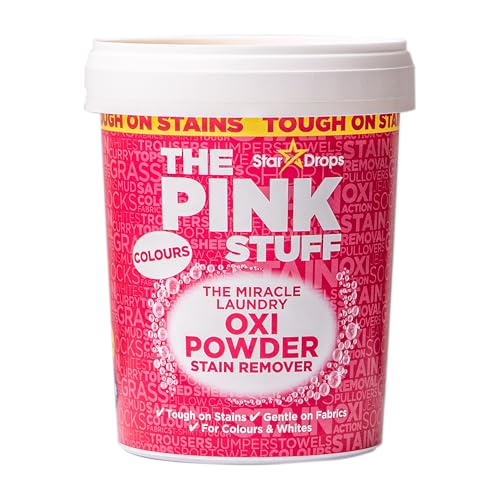 The Pink Stuff Miracle Laundry Oxi Powder Stain Remover for Colours - Powerful Oxi Formula Removes Tough Stains & Brightens Fabrics While Staying Suitable for Whites - 1kg