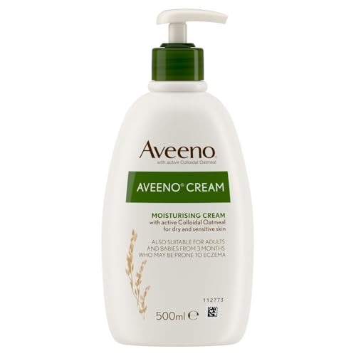 Aveeno Moisturising Cream (1x 500ml), Nourishing Body Lotion with Hydrating Colloidal Oatmeal, Full Body Moisturiser for Dry and Sensitive Skin, Suitable For Adults and Babies From 3 Months