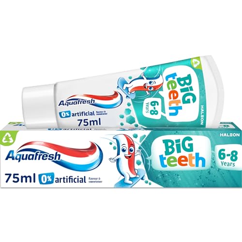 Aquafresh Big Teeth Toothpaste 6-8 years, Kids toothpaste, Lasting Protection for New Permanent Teeth, 75ml