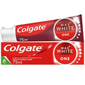Colgate Max White One Toothpaste 75ml - Teeth whitening Toothpaste - clinically Proven Formula - removes up to 100% of Surface Stains - Contains whitening accelerators - 1 Shade Whiter in 1 Week