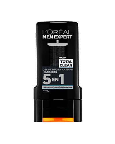 L'Oréal Paris - Men Expert, Total Clean 5 in 1 Multi-Action Charcoal Shower Gel - Pack of 6 x 300 ml