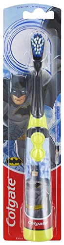 Colgate Kids Battery Batman Extra Soft Bristles Toothbrush, 3+ Years, with Sonic Vibrating Bristles to Remove More Plaque and Slim Easy to Hold Handles
