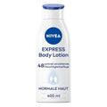 NIVEA Express Body Lotion (400 ml), Extra Fast Absorbing Body Lotion 3 in 1 Formula: 48h Care, Smoothness and Naturally Beautiful Skin