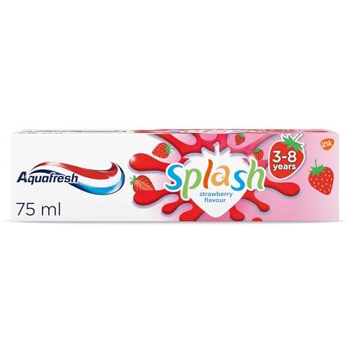 Aquafresh Paw Patrol Splash Toothpaste 3-8 years, Kids toothpaste, Strawberry flavour toothpaste, 75ml