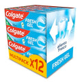 Colgate Fresh Gel Toothpaste with Fluorine | Toothpaste | Caries Protection | Healthy and Strong Enamel | Fresh Breath | Daily Use | Refreshing Mint Flavour | Pack of 12 x 75 ml
