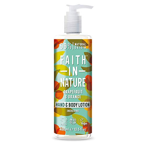 Faith In Nature Natural Grapefruit and Orange Hand and Body Lotion, Energising, Vegan and Cruelty Free, No SLS or Parabens, 400 ml