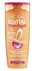 L'Oréal Paris Elvital Anti-Split Ends Shampoo for Dreamingly Long Hair, with Castor Oil, Vitamins and Vegetable Proteins, Dream Length Super Building Hair Shampoo, 1 x 250 ml