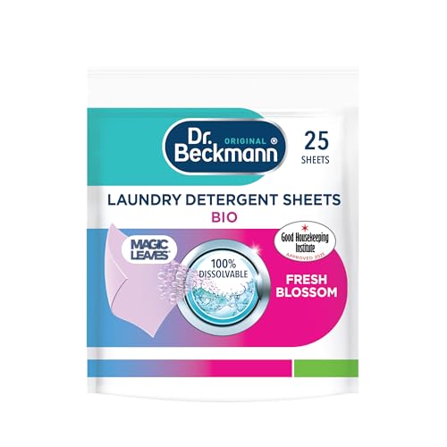 Dr. Beckmann MAGIC LEAVES Laundry Detergent Sheets BIO | Convenient and pre-dosed laundry detergent sheets | Dissolvable climate neutral and easy to use | 25 sheets