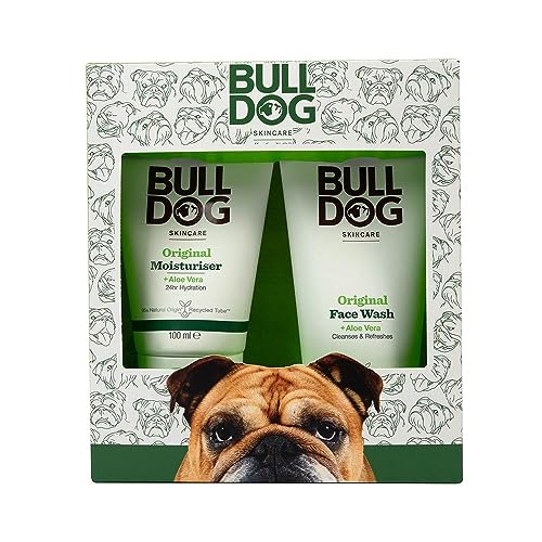 BULLDOG SKINCARE - Skincare Duo Giftset for Men | Father's Day Gift | Mens Grooming Gift set | Original Moisturiser & Face Wash | Vegan Friendly