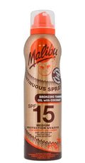 Malibu Sun SPF 15 Continuous Tanning Oil with Coconut Spray, Easy Application, Medium Protection, Moisturising Body Oil Mist, 175ml
