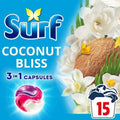 Surf Laundry Washing Detergent Capsules Coconut Bliss 15 Washes