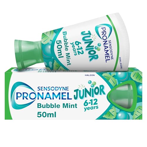 Sensodyne Pronamel Junior 6-12 Years Toothpaste for Juniors, 2X Stronger Enamel Defence*, Bubble Mint Flavour, 50 ml *Protection from Sugar acids vs Your Mouth’s Natural defences.